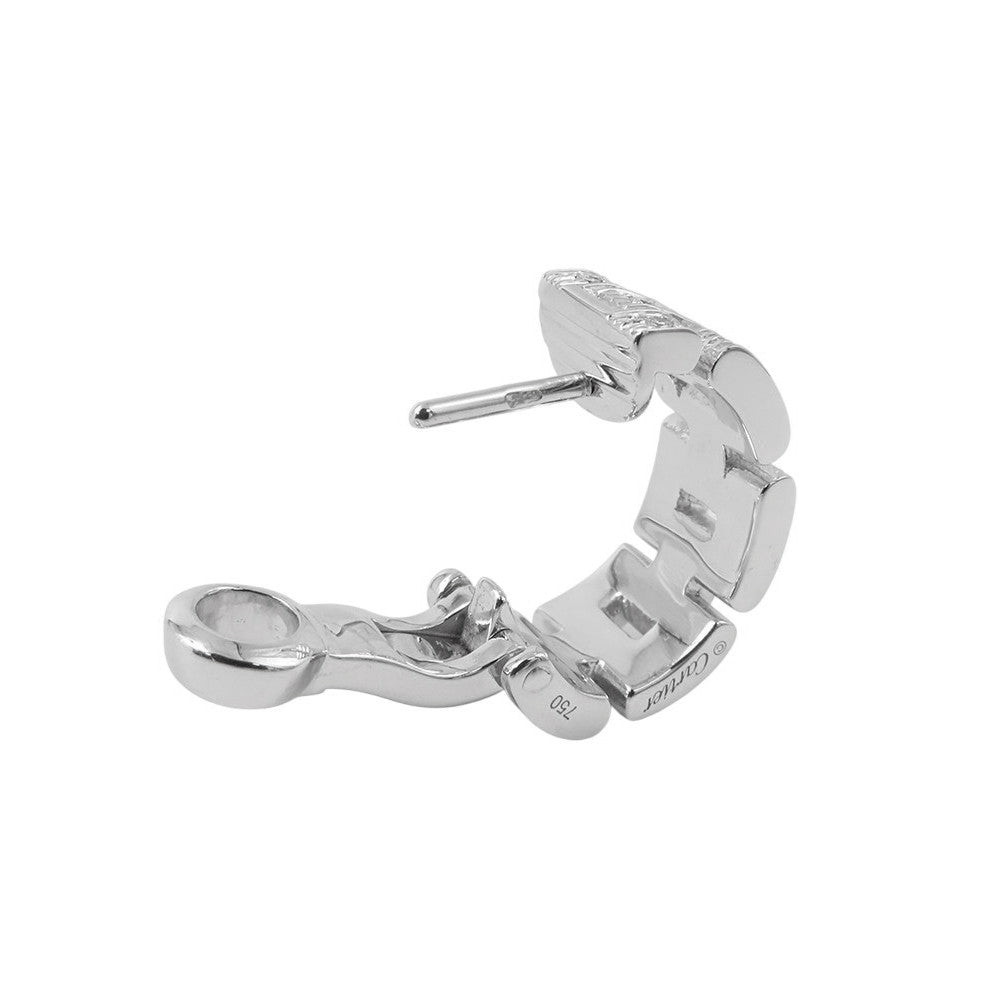 CARTIER Maillon PANTHERE Earrings 3 Row Pavé DiamondB8032600 18K White Gold