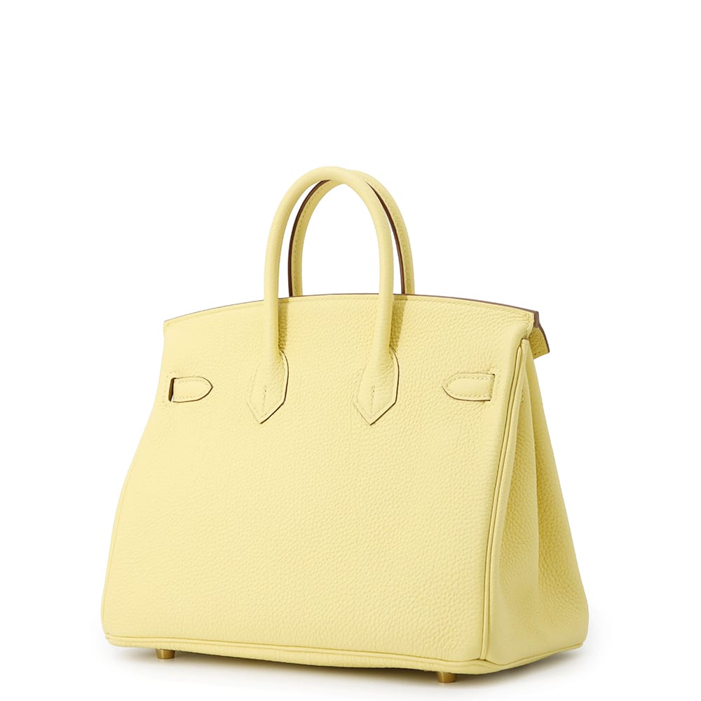 HERMES Birkin Jaune Poussin Togo Leather Size 25