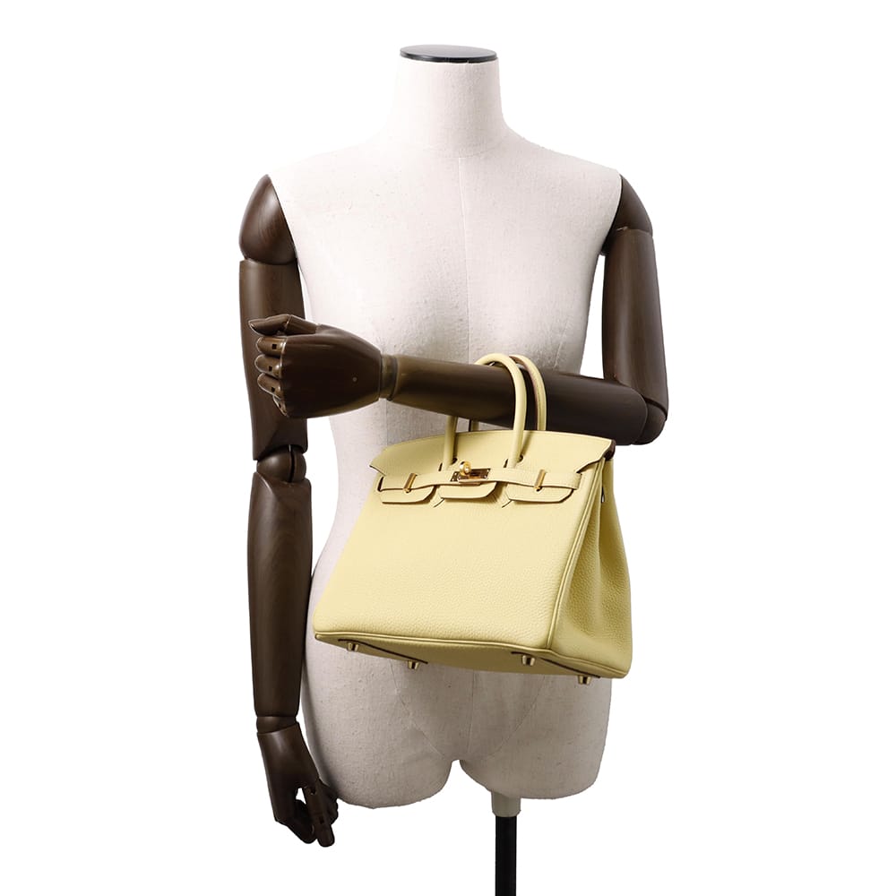HERMES Birkin Jaune Poussin Togo Leather Size 25