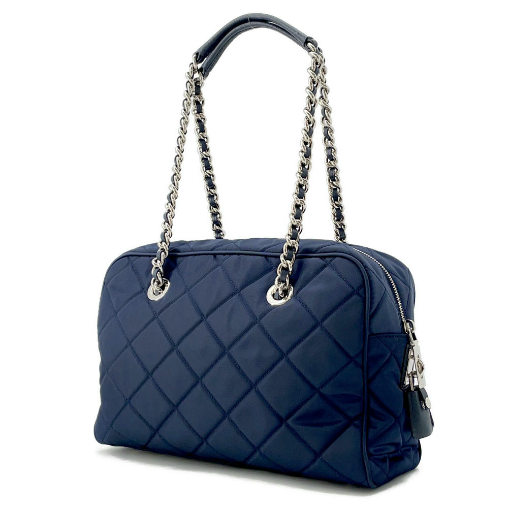 PRADA Quilted Mini Boston Navy1BB903 Nylon
