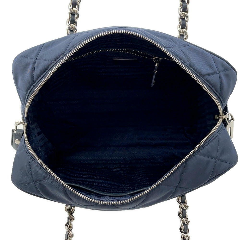 PRADA Quilted Mini Boston Navy1BB903 Nylon