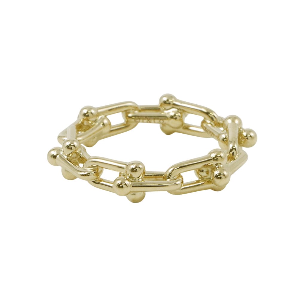 TIFFANY&Co. Hardware Micro Link Ring Size Approximately No. 972666828 18K Yellow Gold