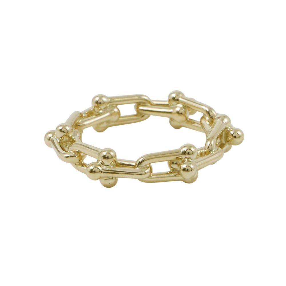 TIFFANY&Co. Hardware Micro Link Ring Size Approximately No. 972666828 18K Yellow Gold