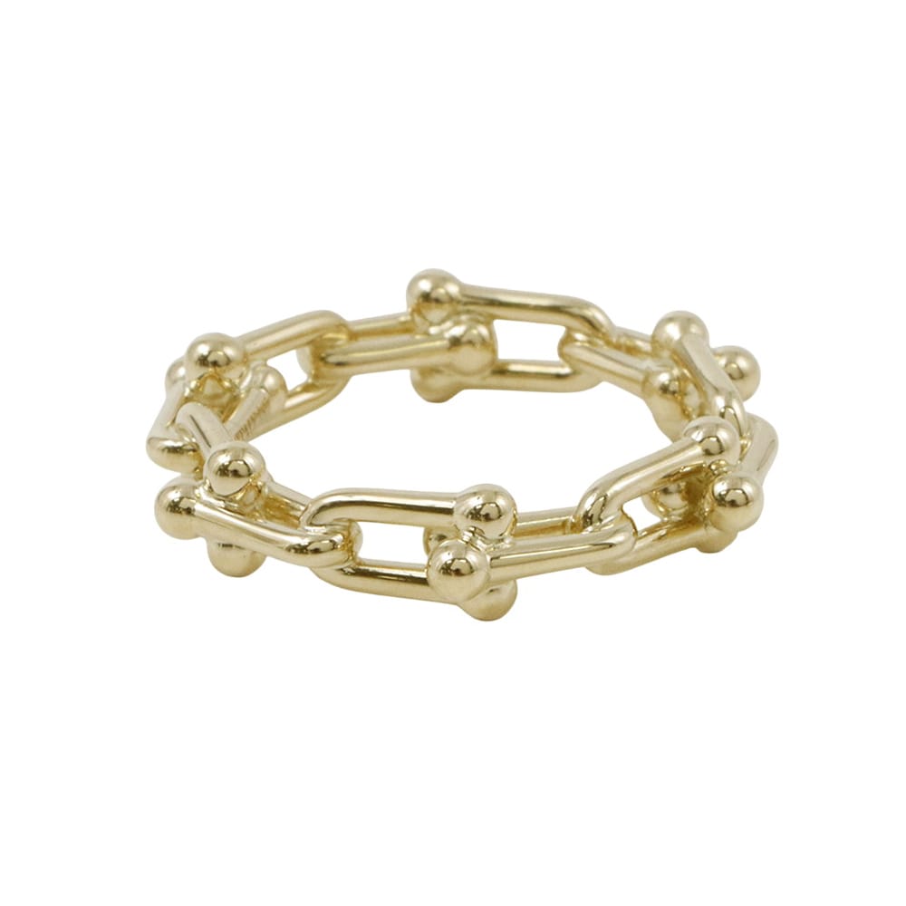 TIFFANY&Co. Hardware Micro Link Ring Size Approximately No. 972666828 18K Yellow Gold