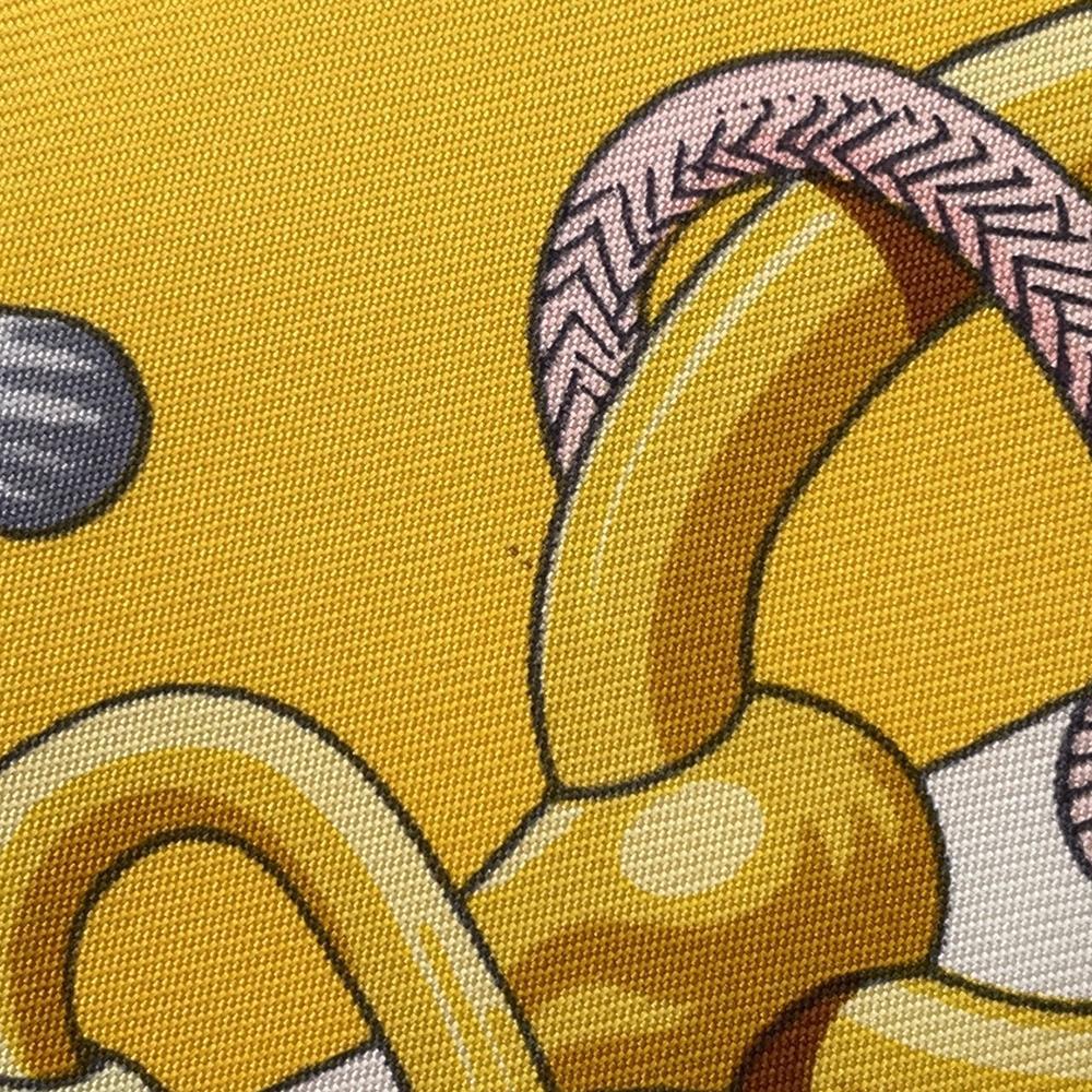 HERMES Scarf Carre Cliquetis Cliquetis Size 90 Jaune/Mauve/Multi Silk 100%