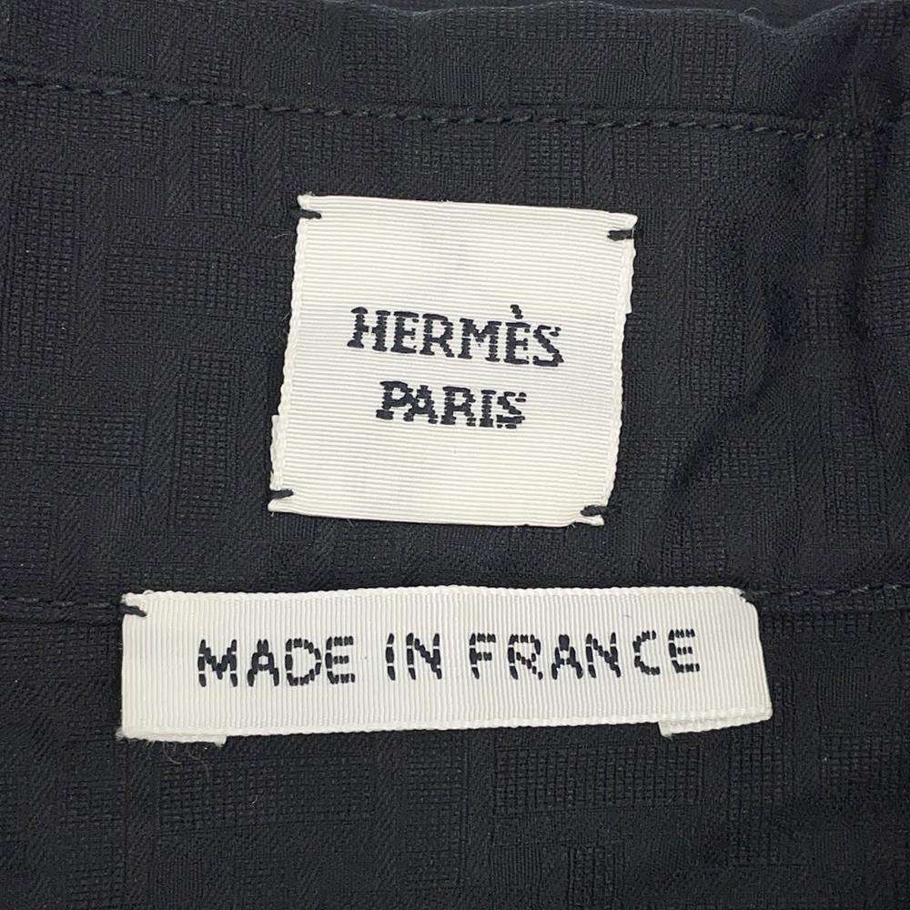 HERMES Zip-up Dress Mosaique motif Size 40 Black Cotton100%