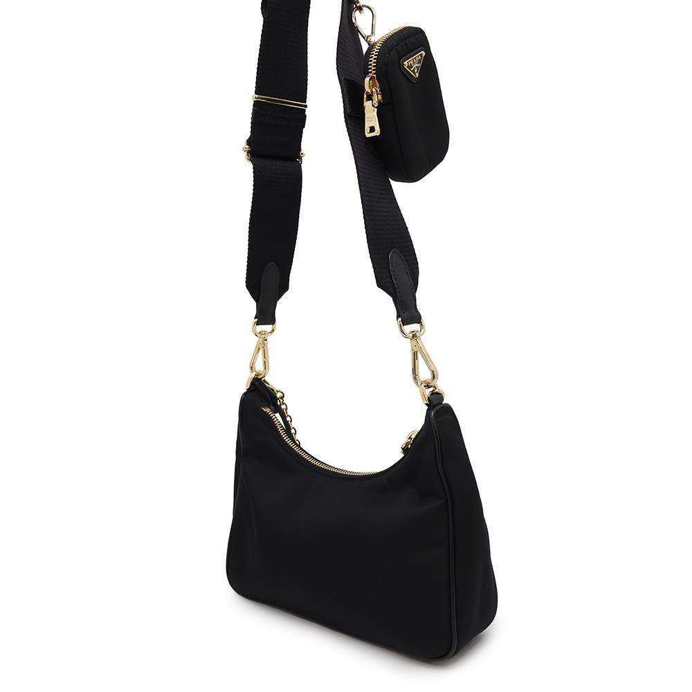 PRADA Re-Edition 2005 Re-Nylon Shoulder Bag Black1BH204 Nylon Leather