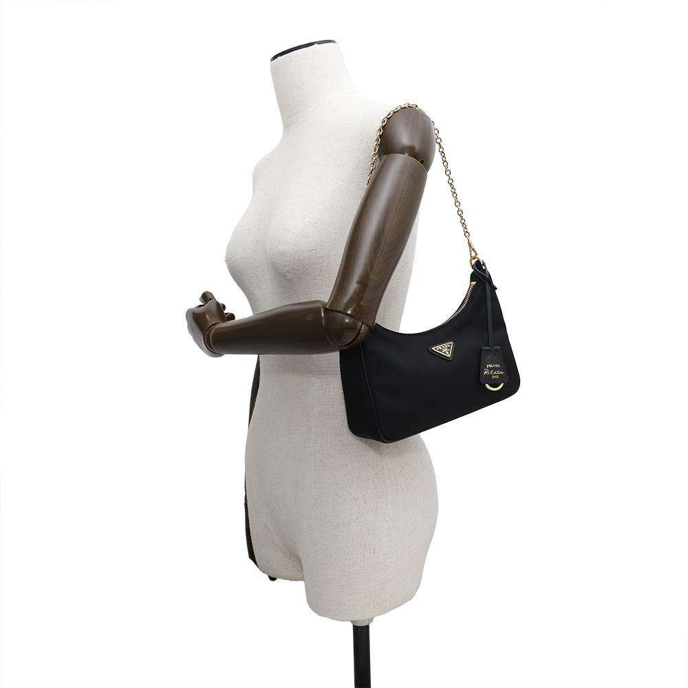 PRADA Re-Edition 2005 Re-Nylon Shoulder Bag Black1BH204 Nylon Leather