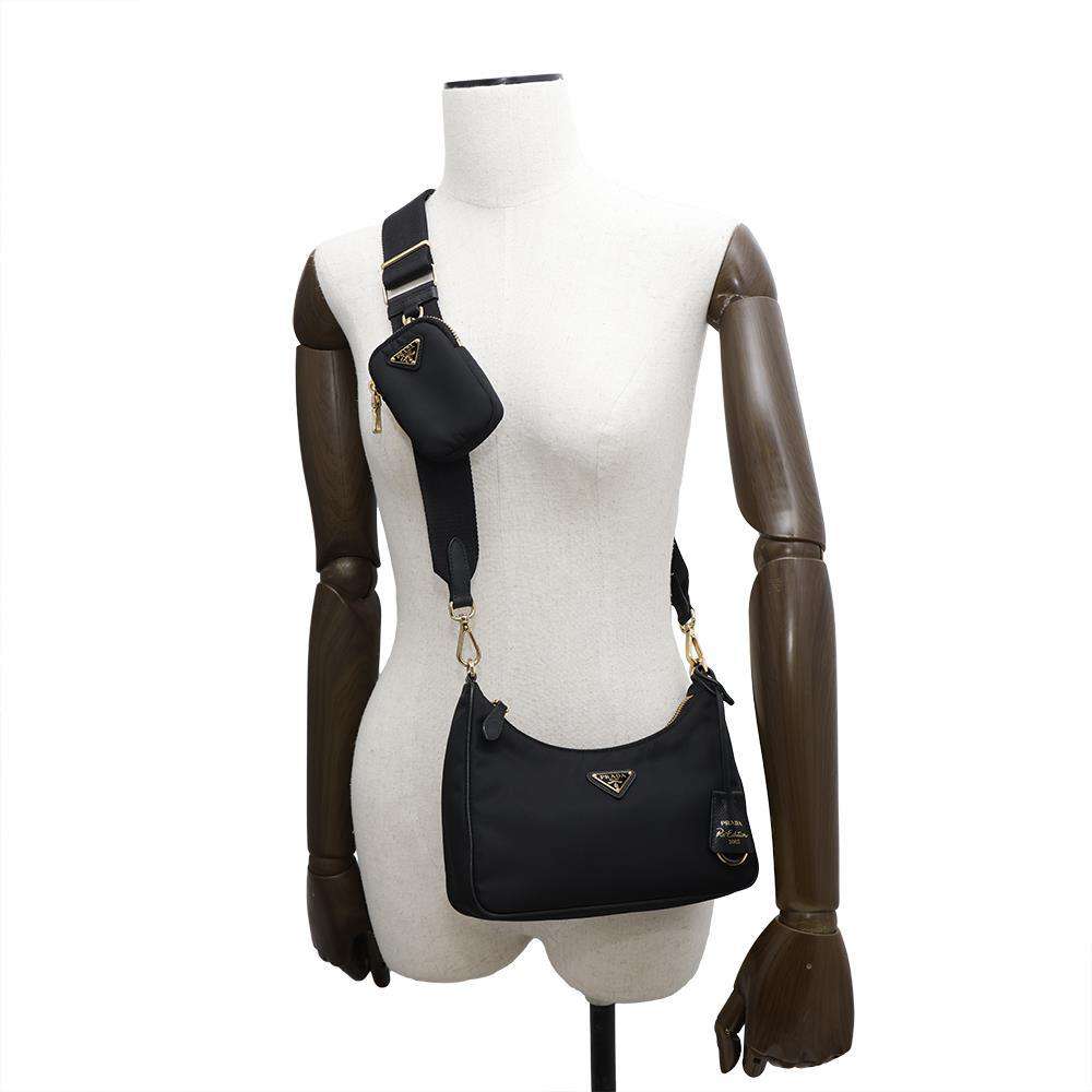PRADA Re-Edition 2005 Re-Nylon Shoulder Bag Black1BH204 Nylon Leather