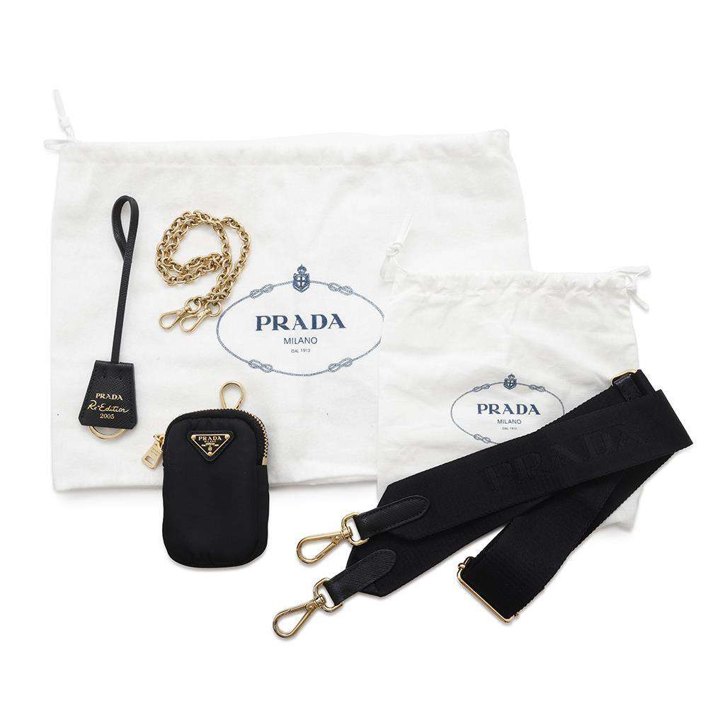 PRADA Re-Edition 2005 Re-Nylon Shoulder Bag Black1BH204 Nylon Leather