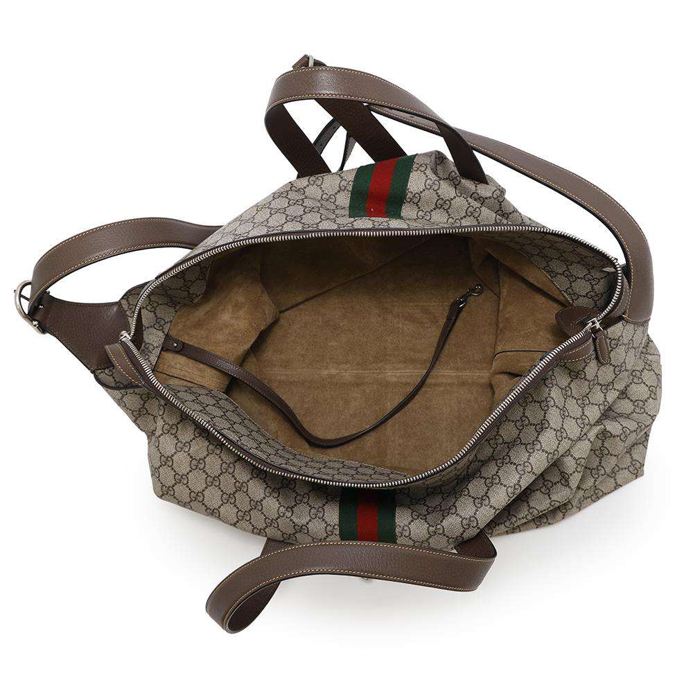 GUCCI Jackie1961 GG Supreme 2WAYTravel Bag Beige/Brown771343 PVC Leather