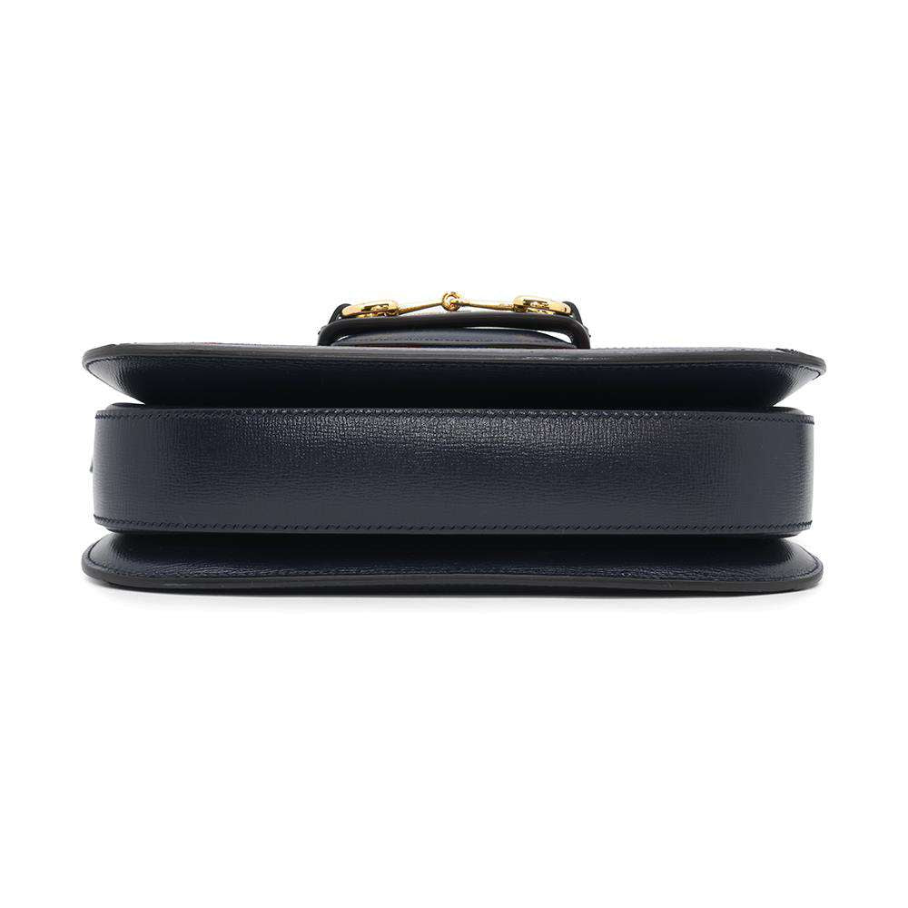 GUCCI Horsebit 1955 Navy/Multicolor602204 Velour Leather