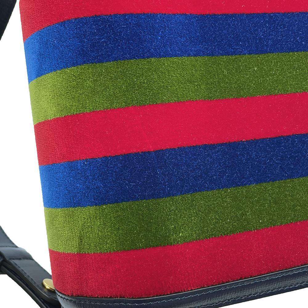 GUCCI Horsebit 1955 Navy/Multicolor602204 Velour Leather