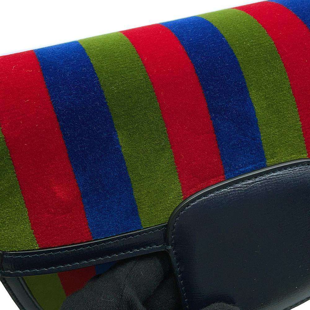 GUCCI Horsebit 1955 Navy/Multicolor602204 Velour Leather