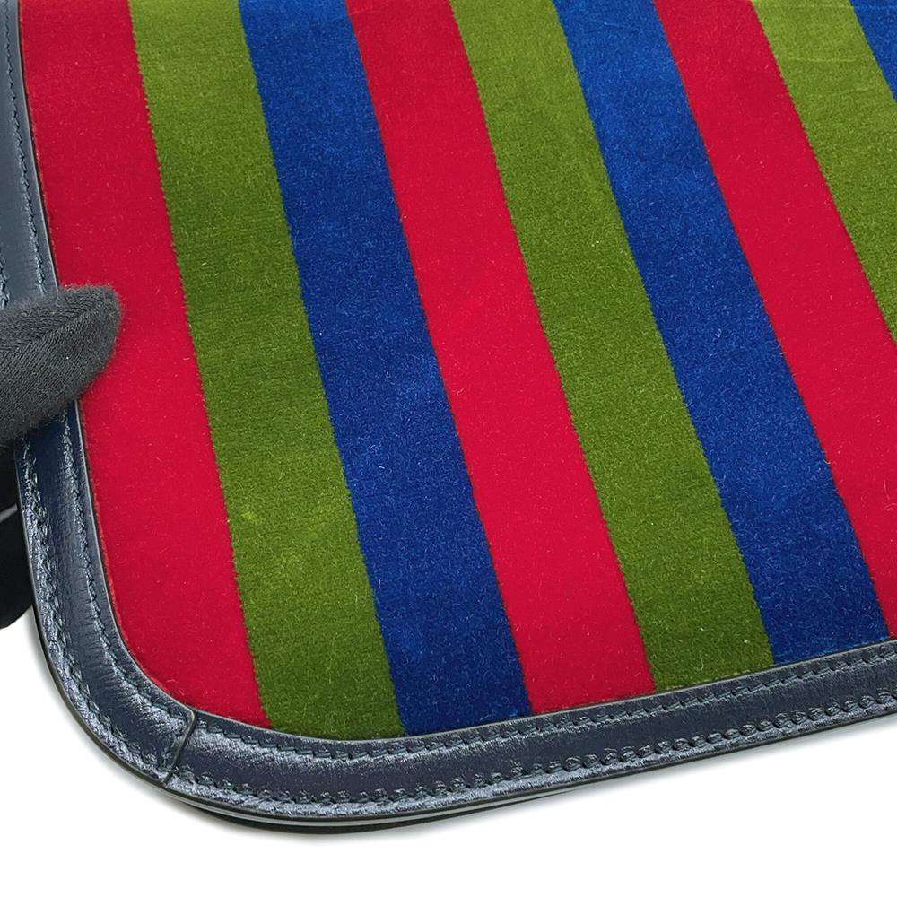 GUCCI Horsebit 1955 Navy/Multicolor602204 Velour Leather