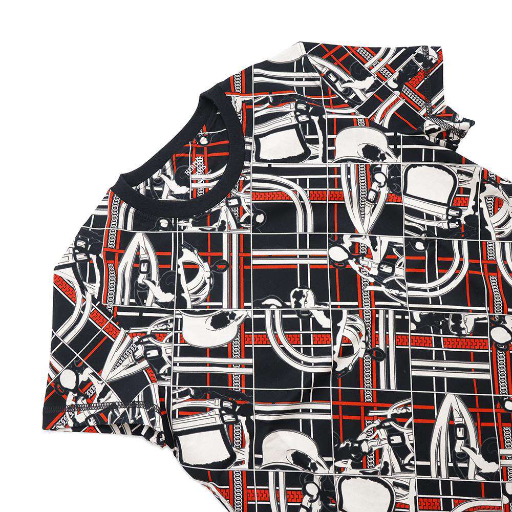 HERMES Disorder and Chaine T-shirt Size 38 Black Cotton100%