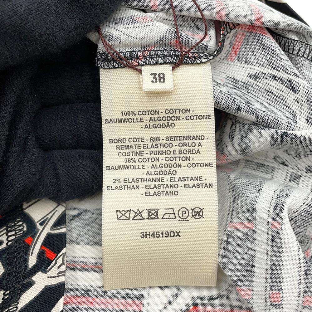 HERMES Disorder and Chaine T-shirt Size 38 Black Cotton100%