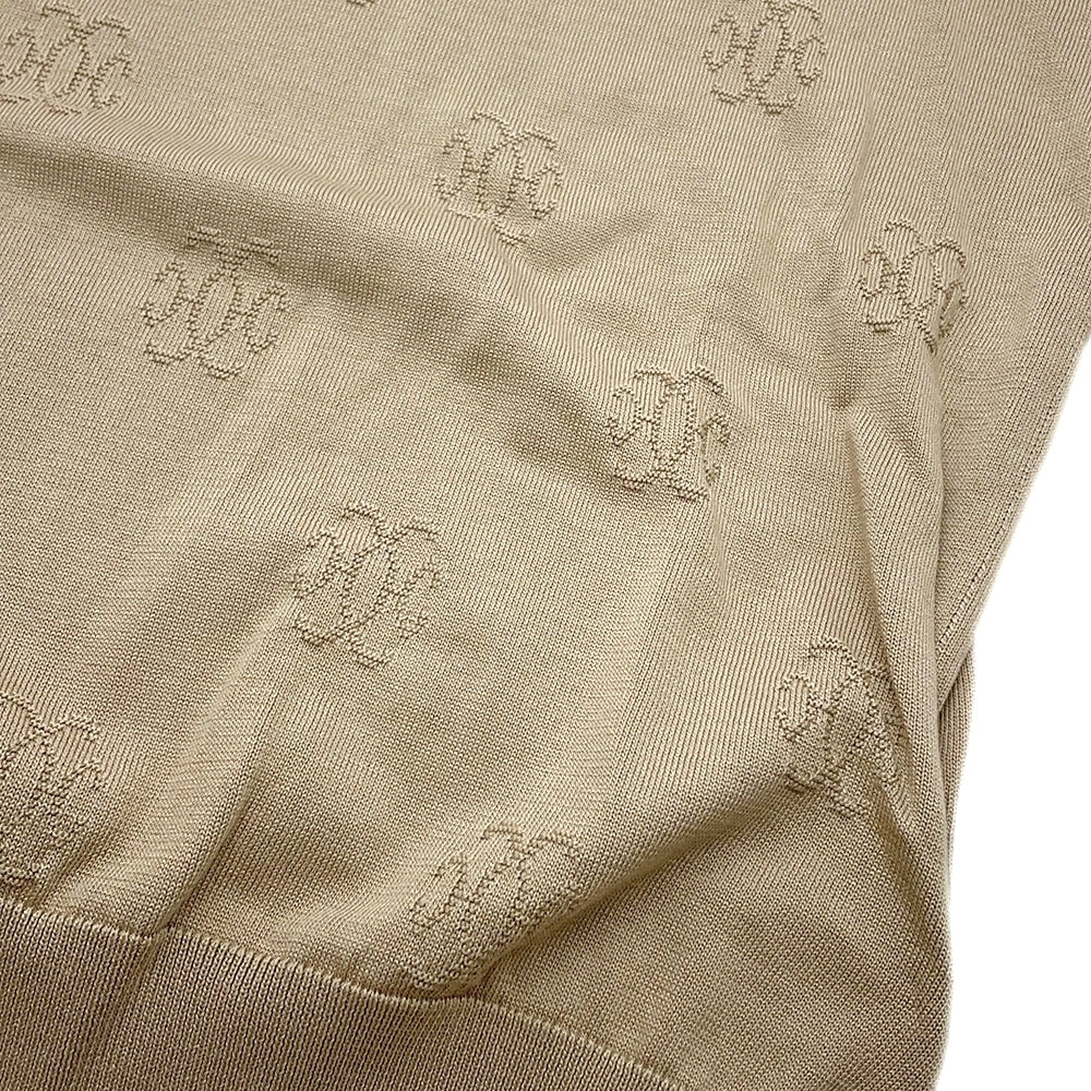 HERMES H-Lift Knit Long Sleeve Size 34 Beige Silk57% Cotton43%