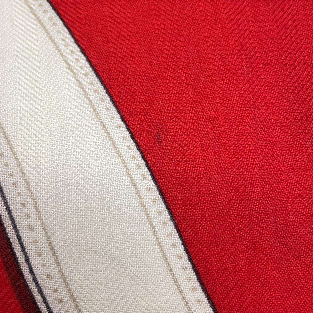 HERMES Scarf Carre Cavalcadour Size 140 Rouge/Blanc Cashmere 70% Silk 30%