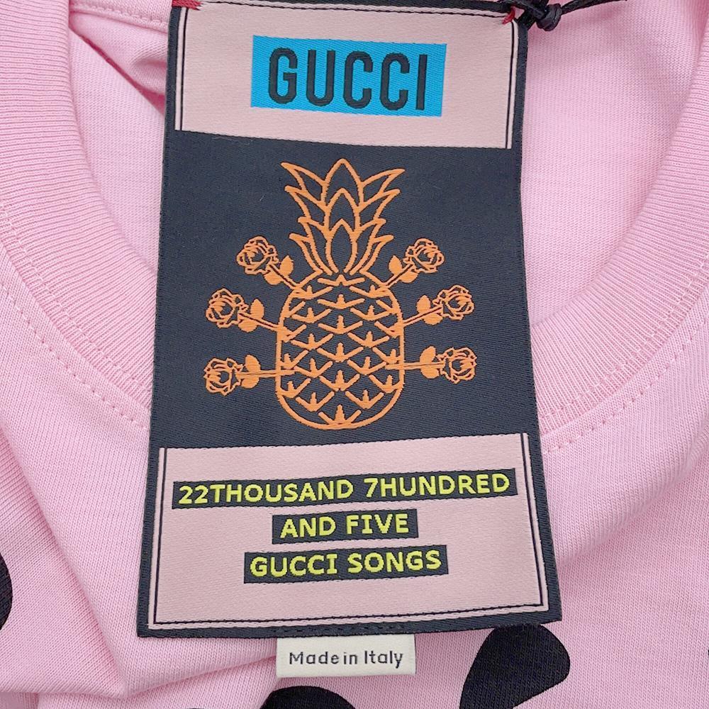 GUCCI TShirt Size XS Pink/Black/Multicolor616036 XJD21 Cotton100%