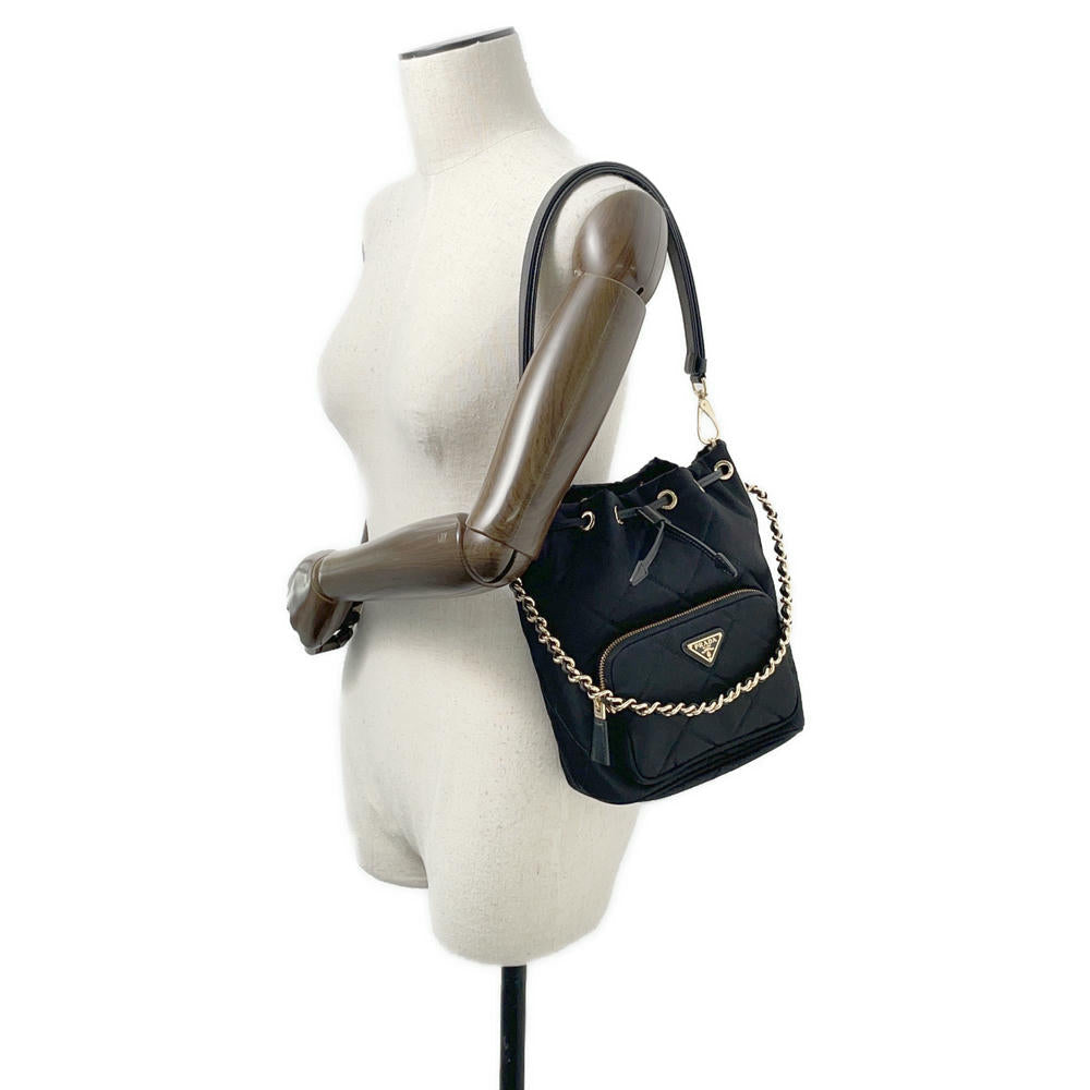 PRADA Re-Edition 1995 Chain Re-Nylon Shoulder Bag Black1BH038 Nylon Leather
