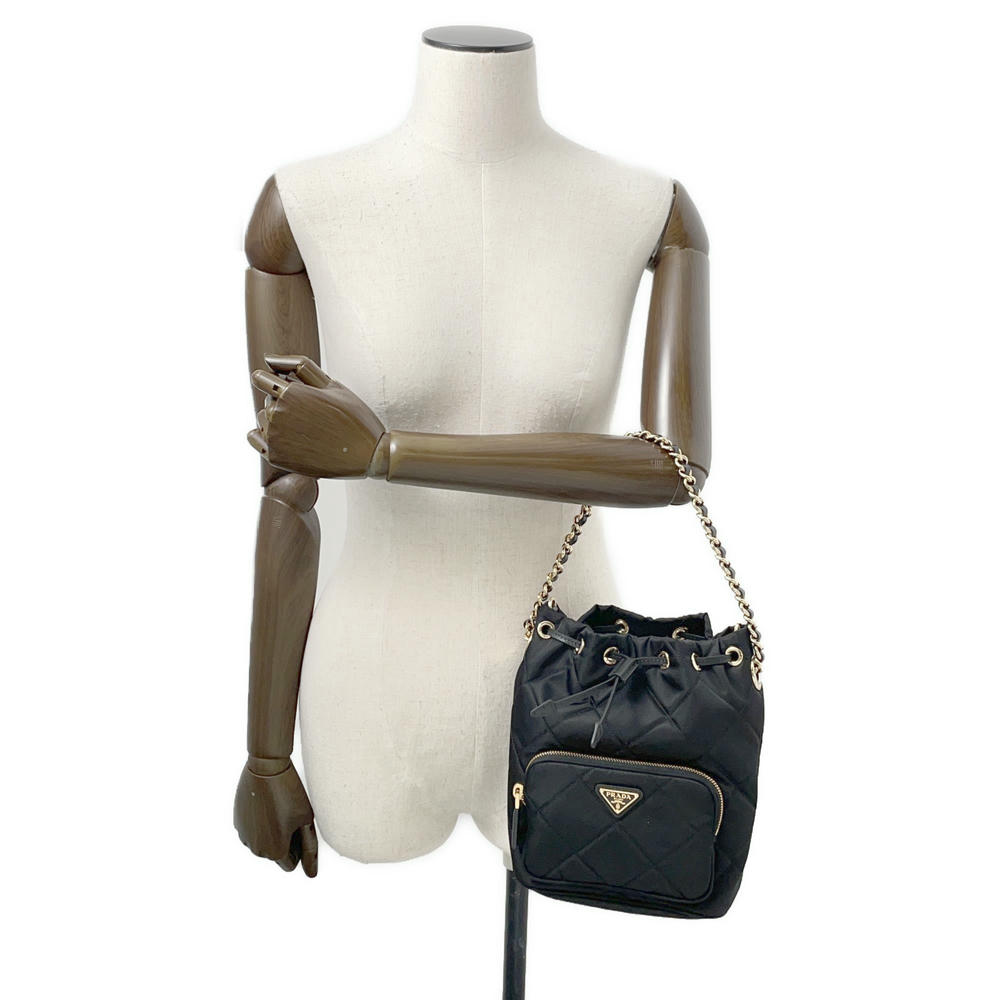 PRADA Re-Edition 1995 Chain Re-Nylon Shoulder Bag Black1BH038 Nylon Leather