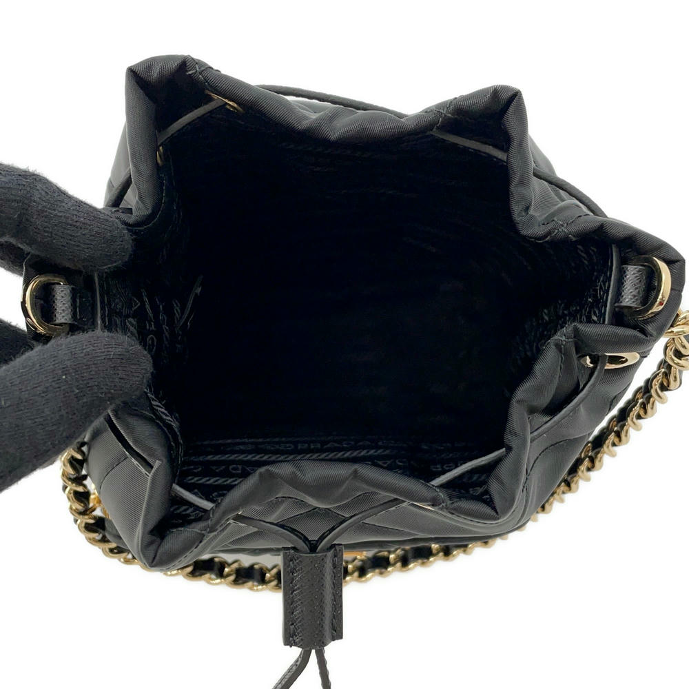 PRADA Re-Edition 1995 Chain Re-Nylon Shoulder Bag Black1BH038 Nylon Leather