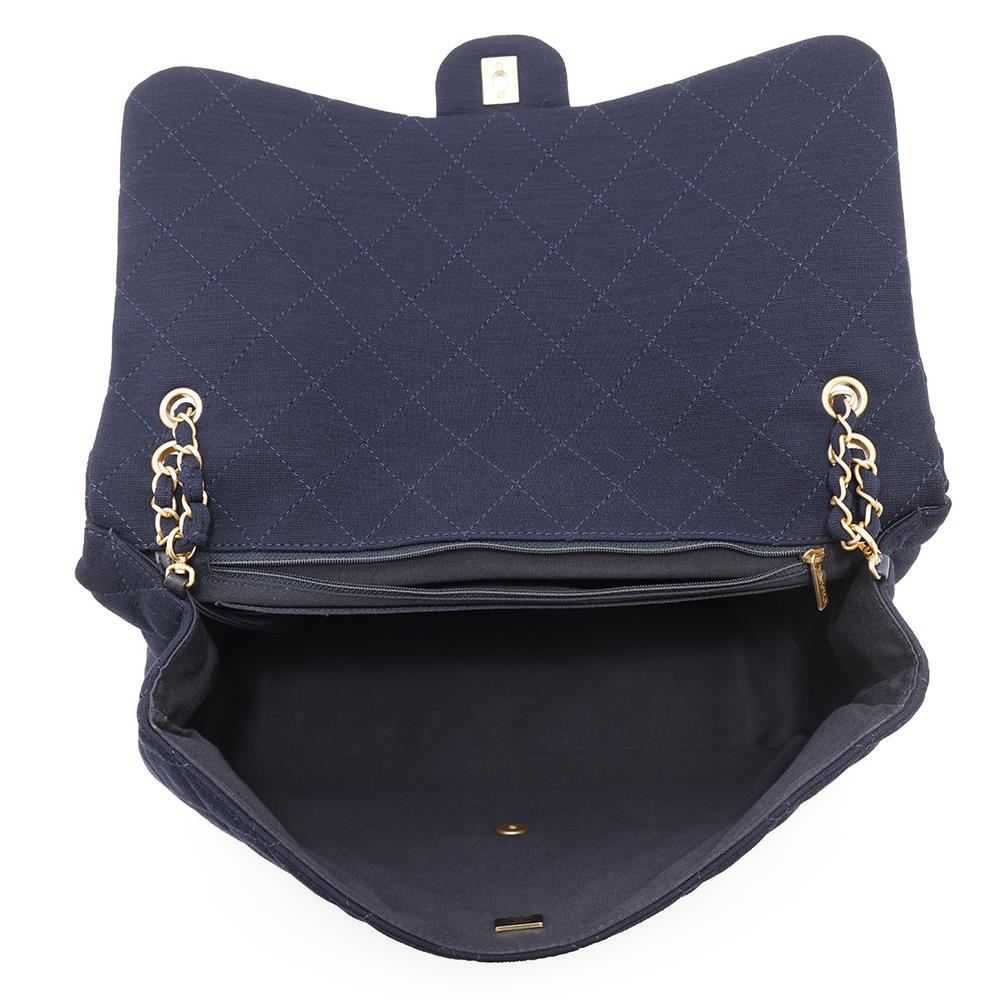 CHANEL Jumbo Matelasse ChainShoulder Bag NavyAS3788 Cotton
