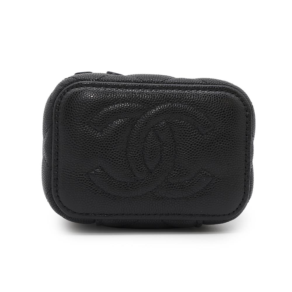 CHANEL Matelasse Vanity ChainShoulder Bag BlackAP1340 Caviar Leather Size Mini