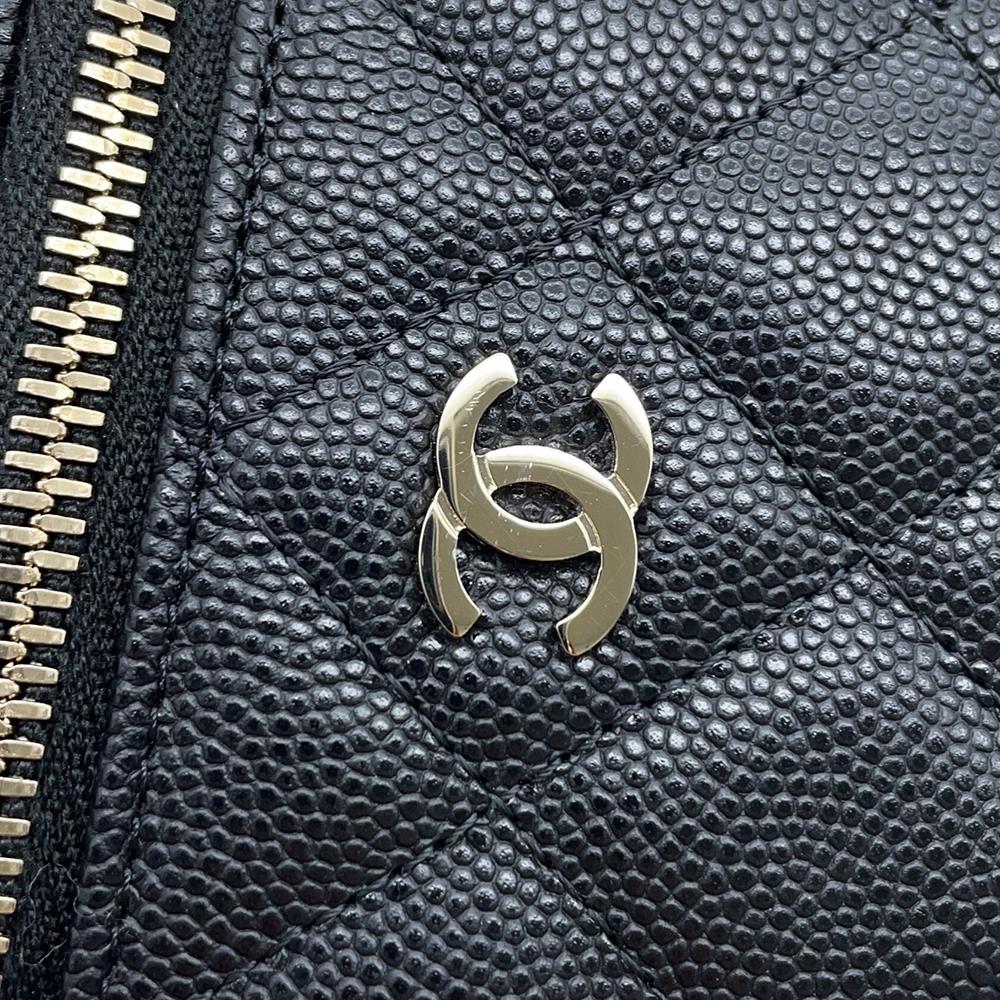 CHANEL Matelasse Vanity ChainShoulder Bag BlackAP1340 Caviar Leather Size Mini