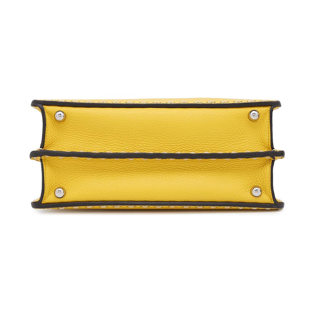 FENDI Peekaboo I See You 2WAY Bag Yellow8BN327 Leather Size Small