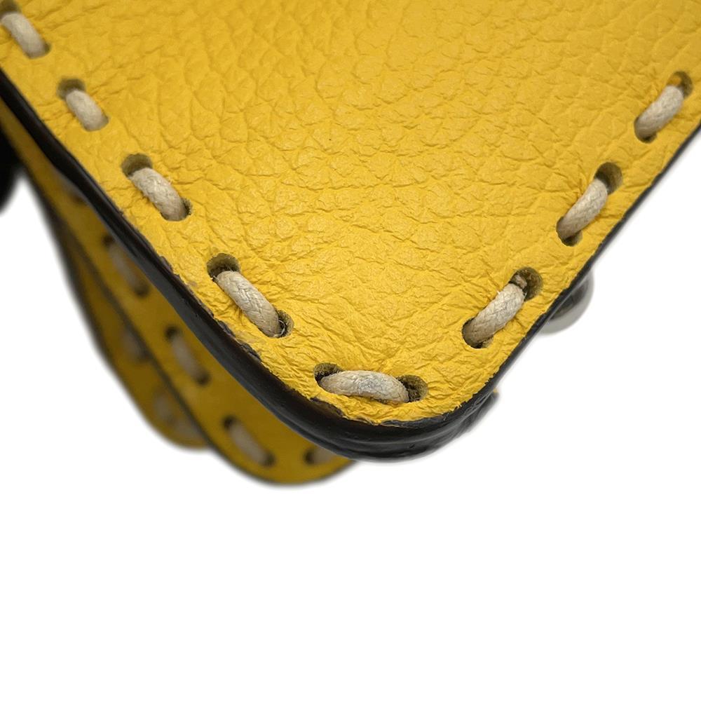 FENDI Peekaboo I See You 2WAY Bag Yellow8BN327 Leather Size Small