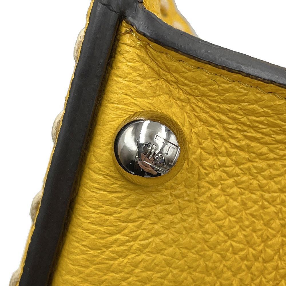 FENDI Peekaboo I See You 2WAY Bag Yellow8BN327 Leather Size Small