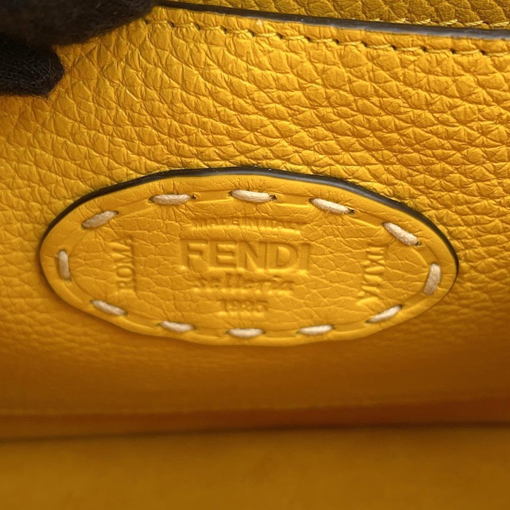FENDI Peekaboo I See You 2WAY Bag Yellow8BN327 Leather Size Small