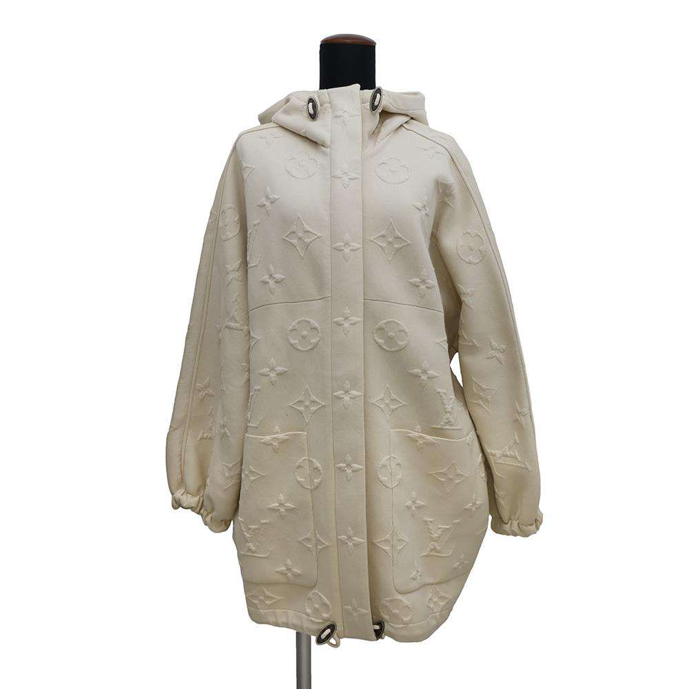 LOUIS VUITTON 3D Monogram Hooded Jacket Size XS Ivory1AC0WQ Cotton73% Nylon23%