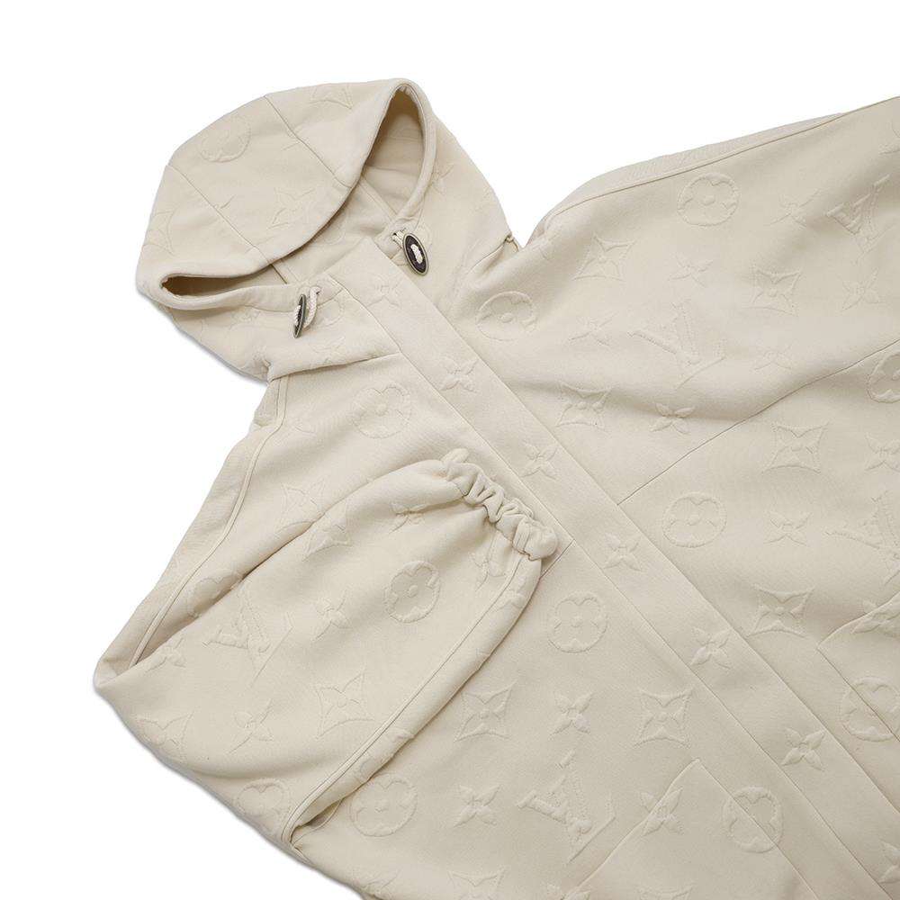 LOUIS VUITTON 3D Monogram Hooded Jacket Size XS Ivory1AC0WQ Cotton73% Nylon23%
