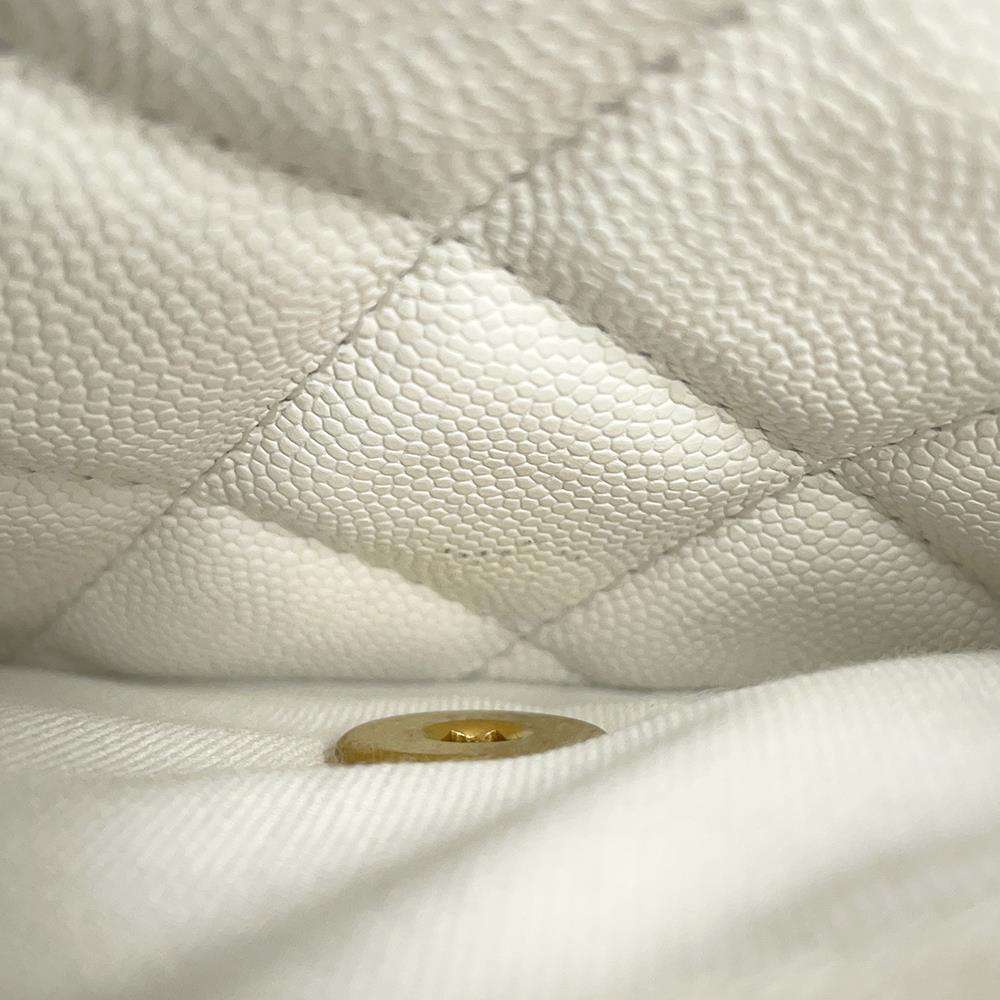 CHANEL Matelasse 2WAY ChainShoulder Bag WhiteAS3652 Caviar Leather