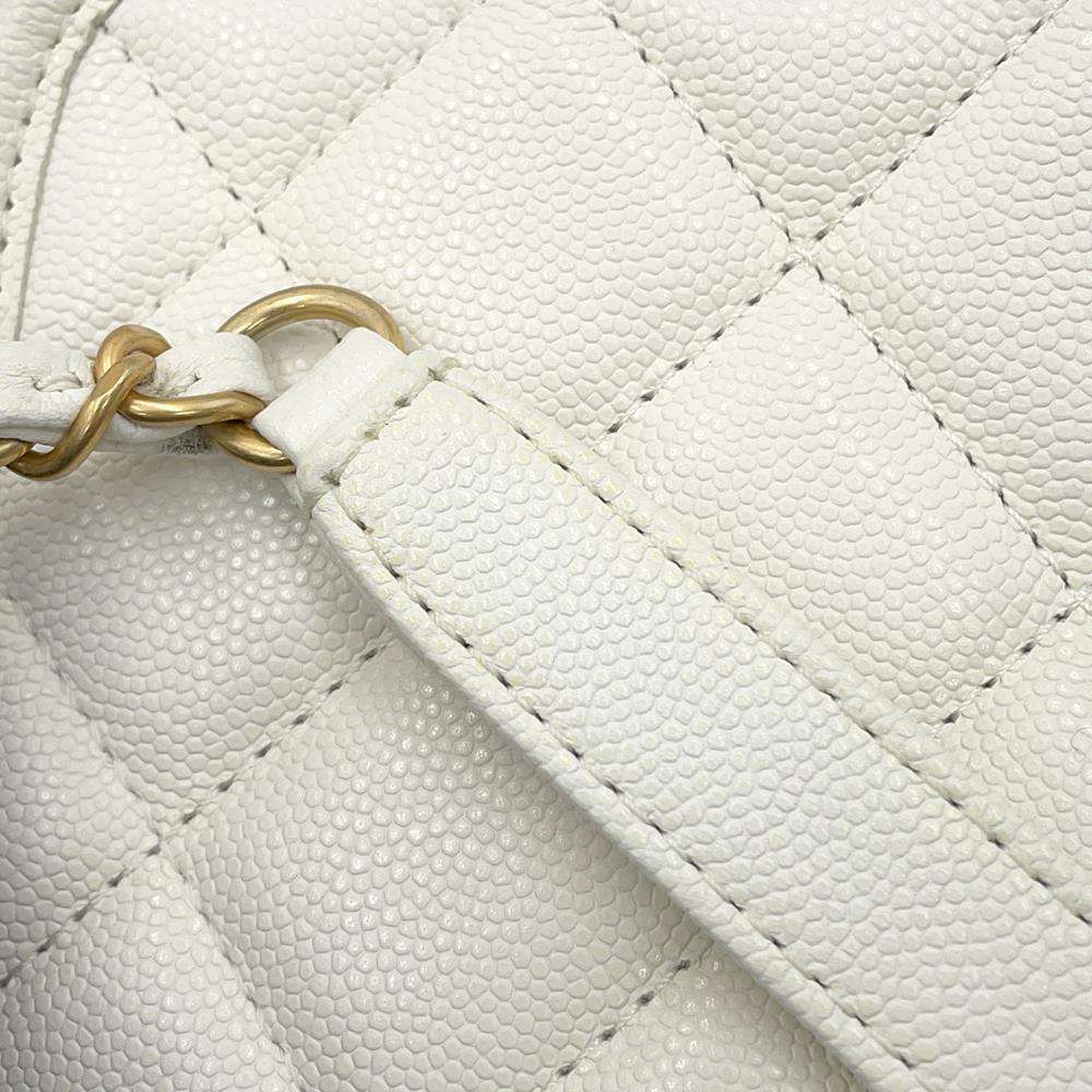CHANEL Matelasse 2WAY ChainShoulder Bag WhiteAS3652 Caviar Leather