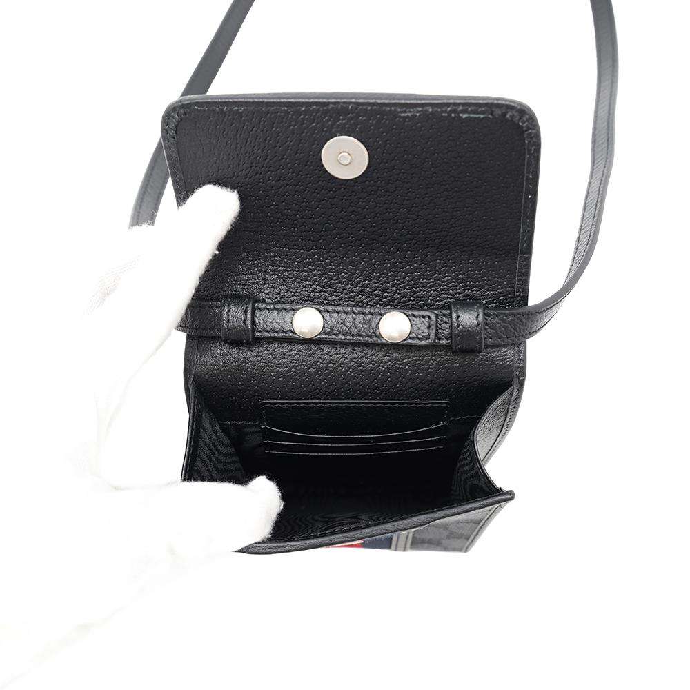 BALENCIAGA Gucci collaboration The Hacker Project phone pouch Black680130 Canvas Leather