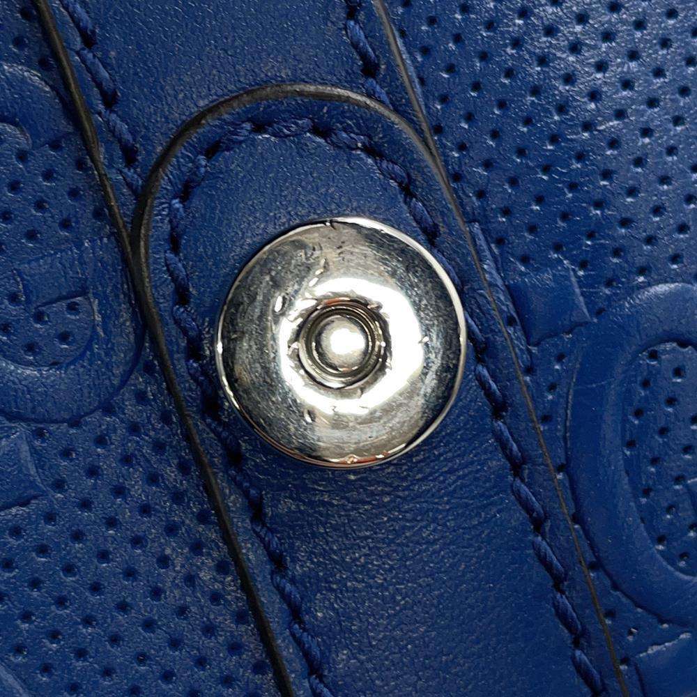 GUCCI GG Embossed Backpack Blue625770 Leather