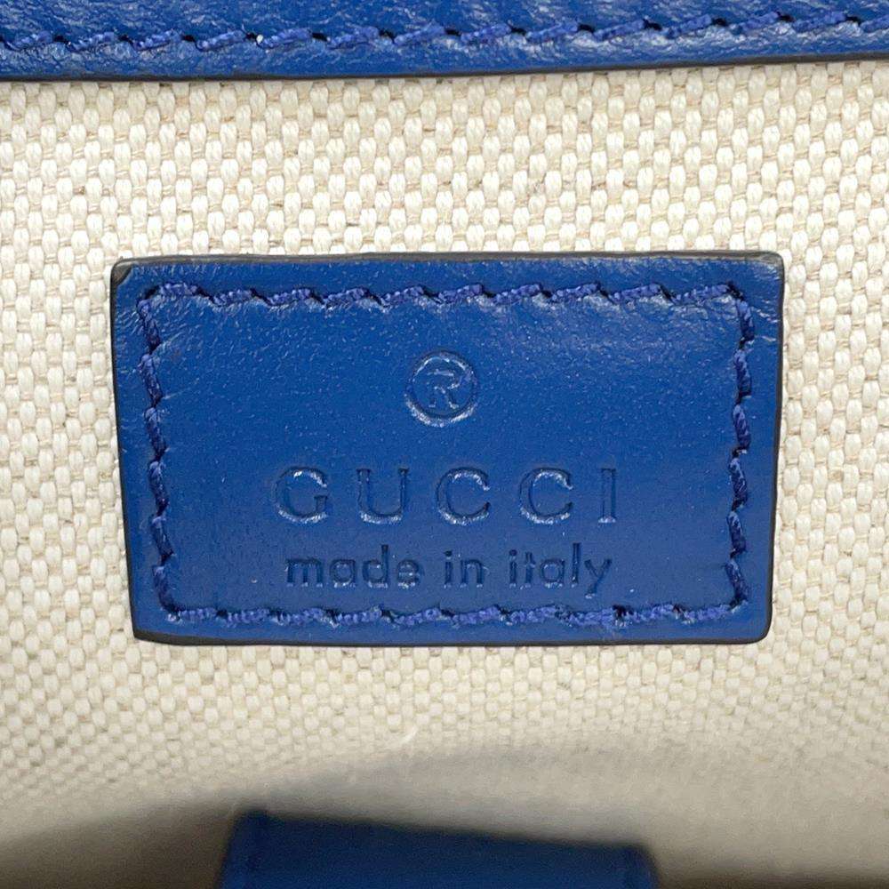 GUCCI GG Embossed Backpack Blue625770 Leather