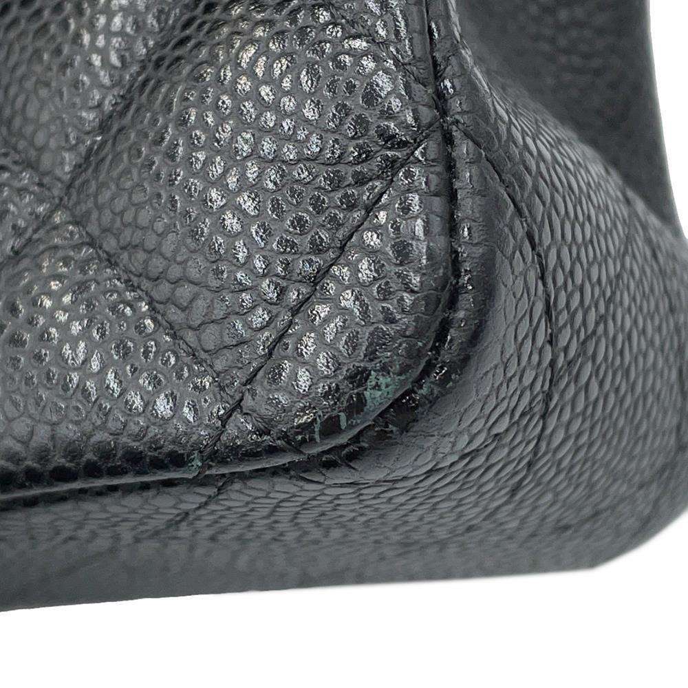 CHANEL Matelasse W flap ChainShoulder BlackA01112 Caviar Leather Size 25