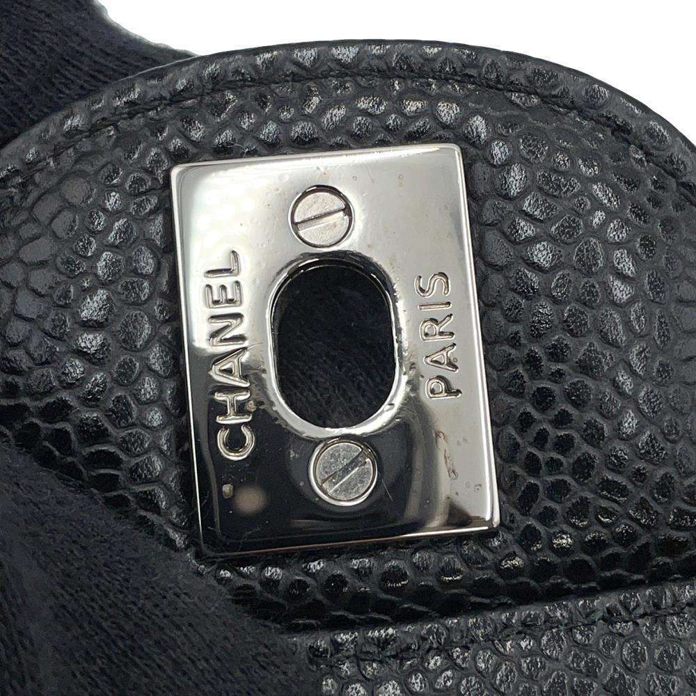 CHANEL Matelasse W flap ChainShoulder BlackA01112 Caviar Leather Size 25