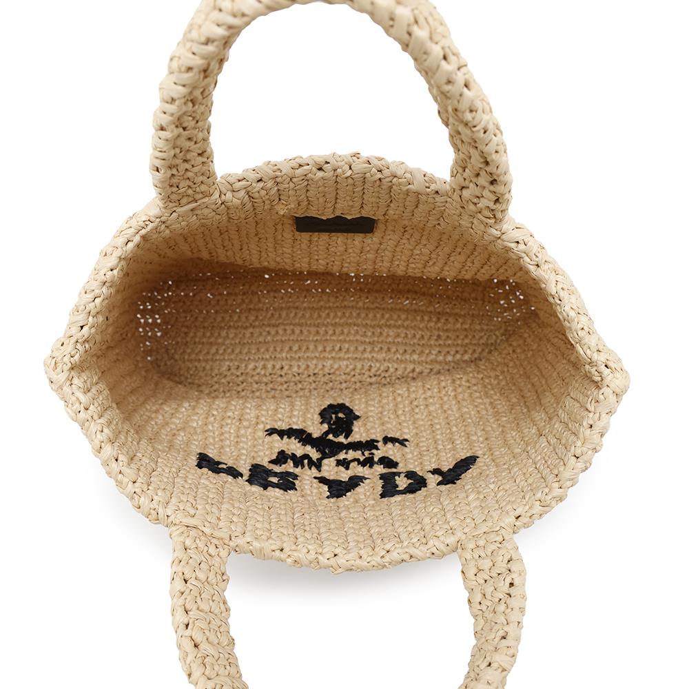 PRADA Small Crochet Tote Bag Beige1BG422 Raffia