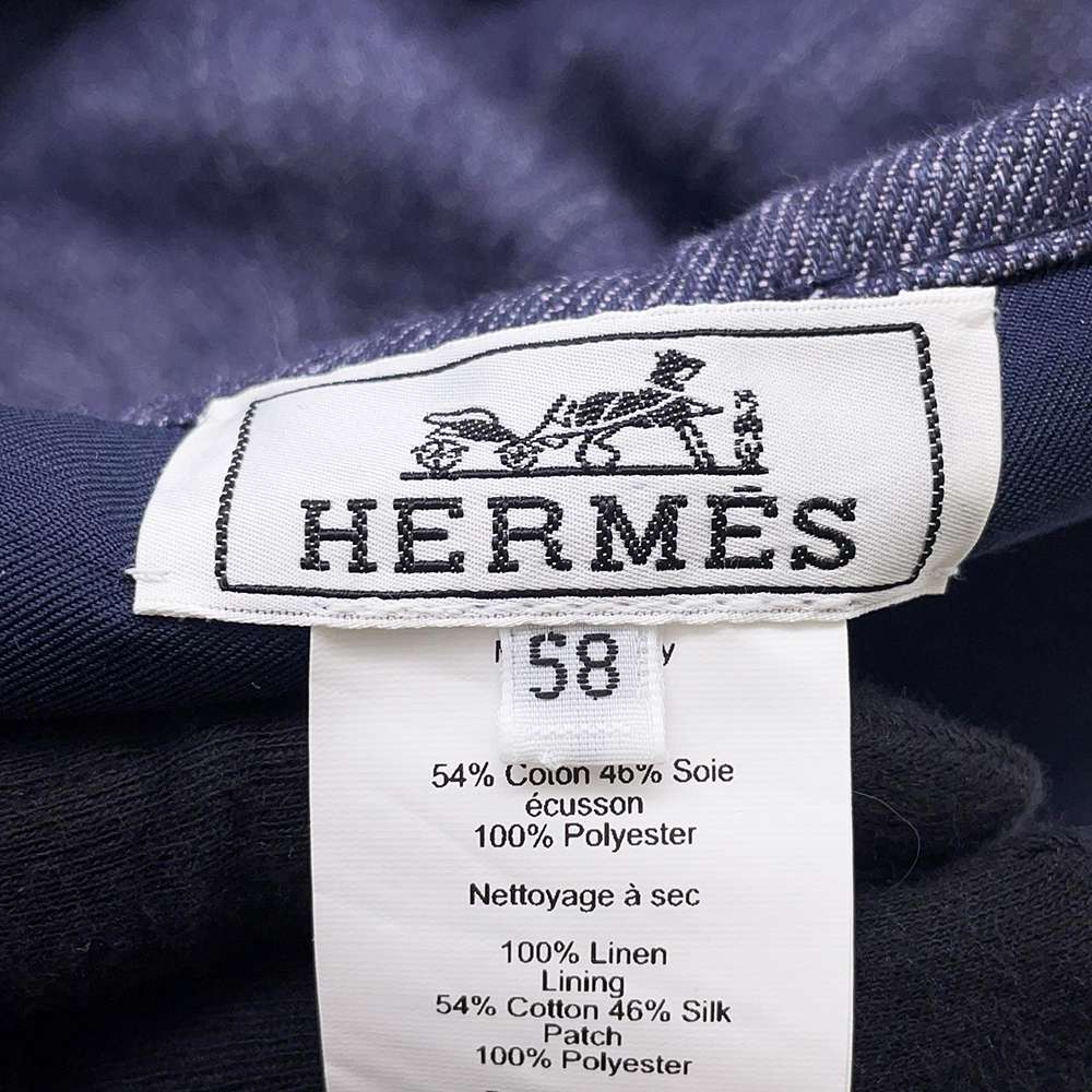 HERMES Gabriel Beret Size 58 Blue Indigo Denim