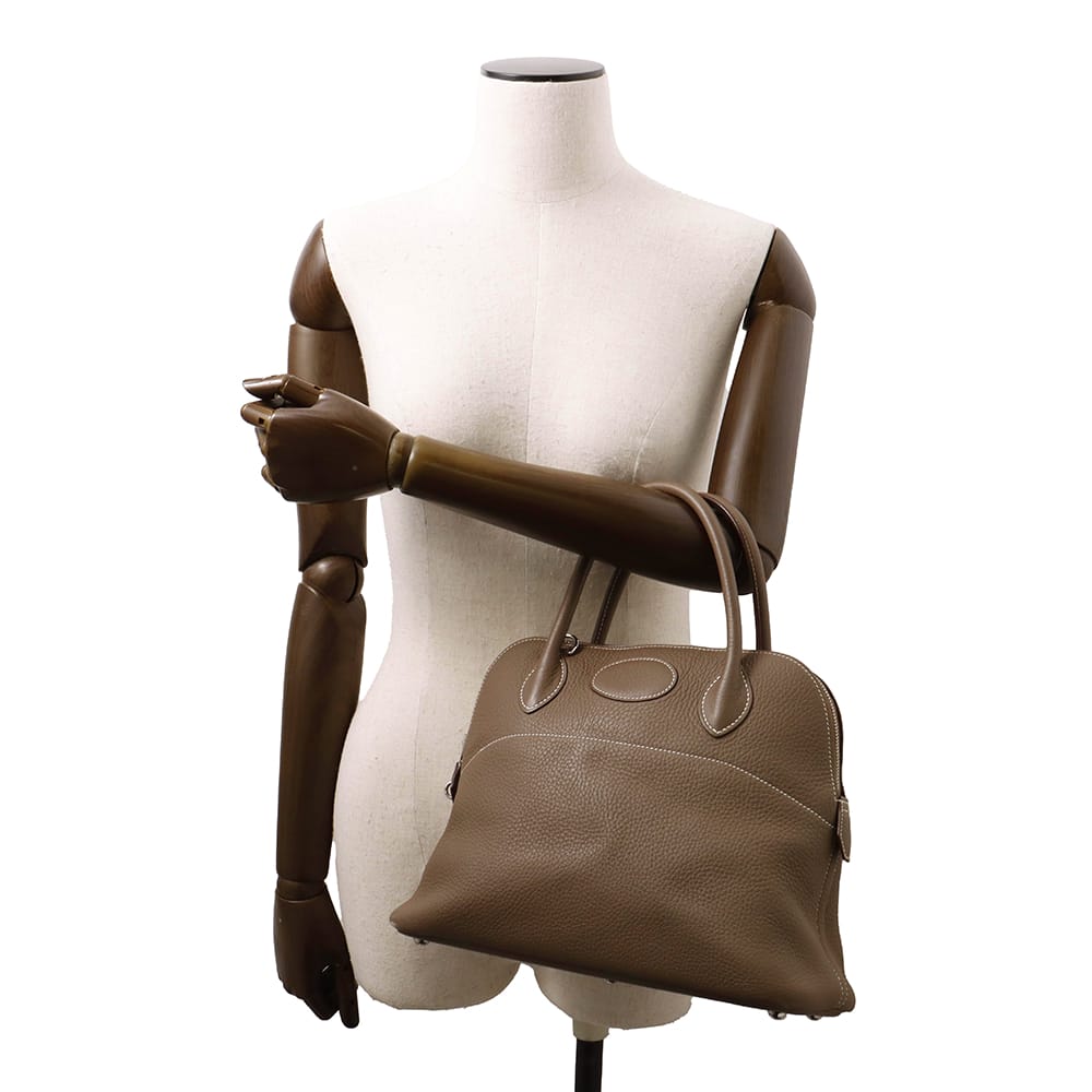 HERMES Bolide 31 Etoupe Taurillon Clemence Size 31