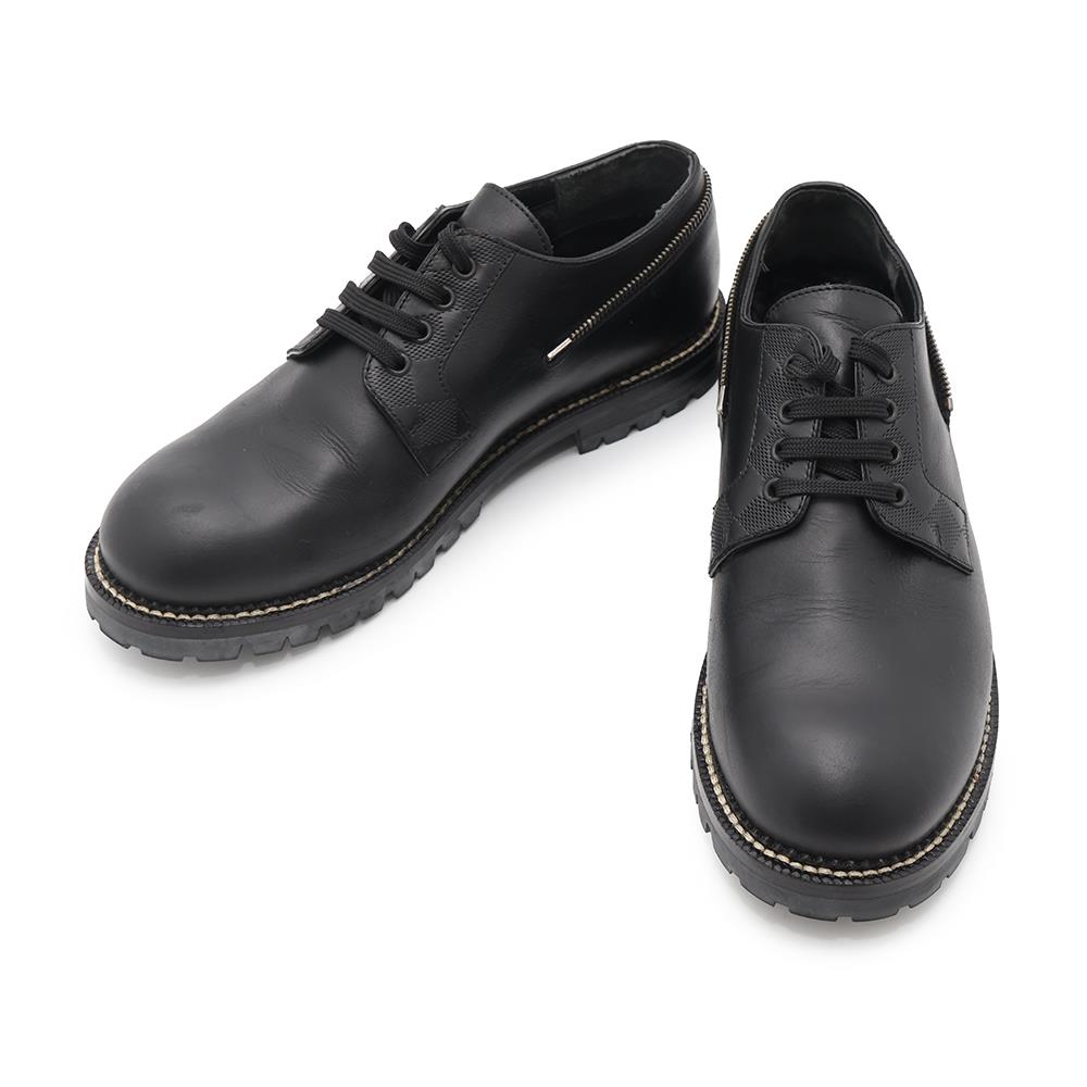 LOUIS VUITTON Tibetan line 2way lace-up boots Black Damier Infini Leather Fur Size 6 1/2