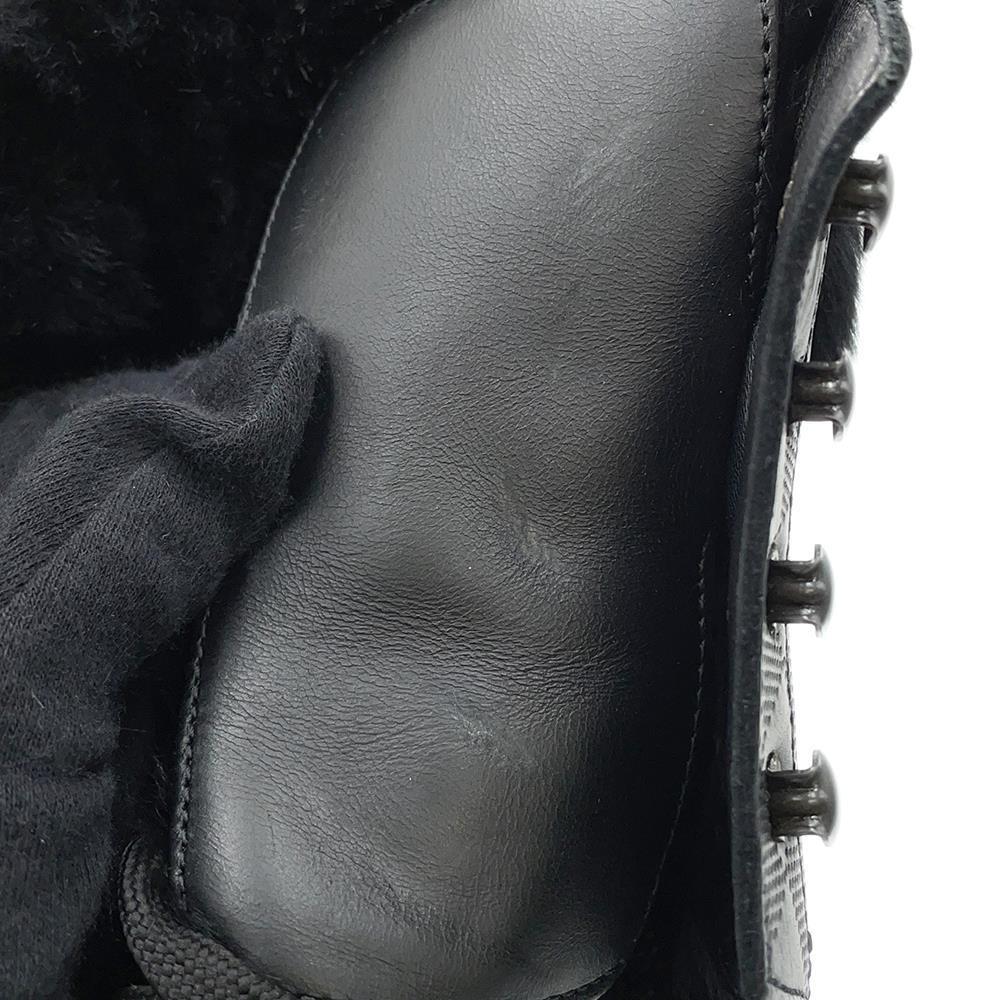 LOUIS VUITTON Tibetan line 2way lace-up boots Black Damier Infini Leather Fur Size 6 1/2
