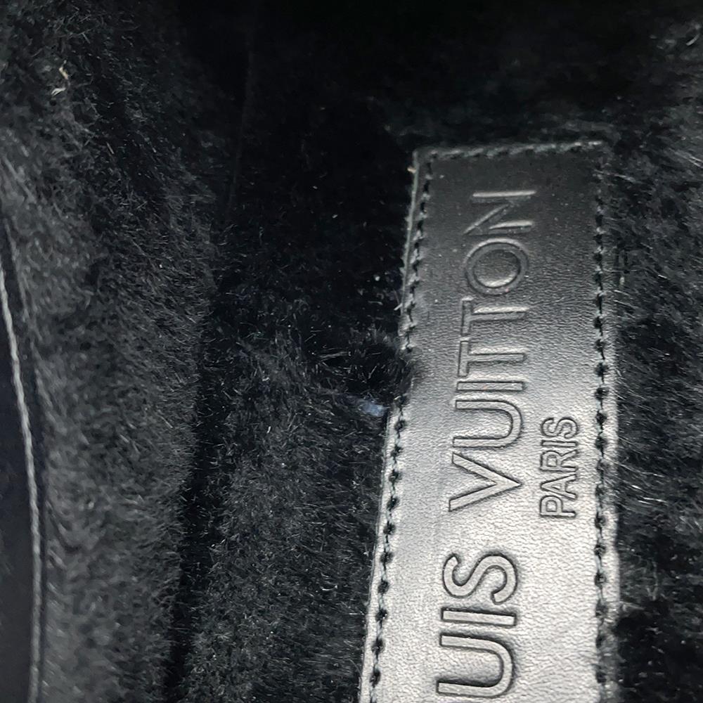 LOUIS VUITTON Tibetan line 2way lace-up boots Black Damier Infini Leather Fur Size 6 1/2