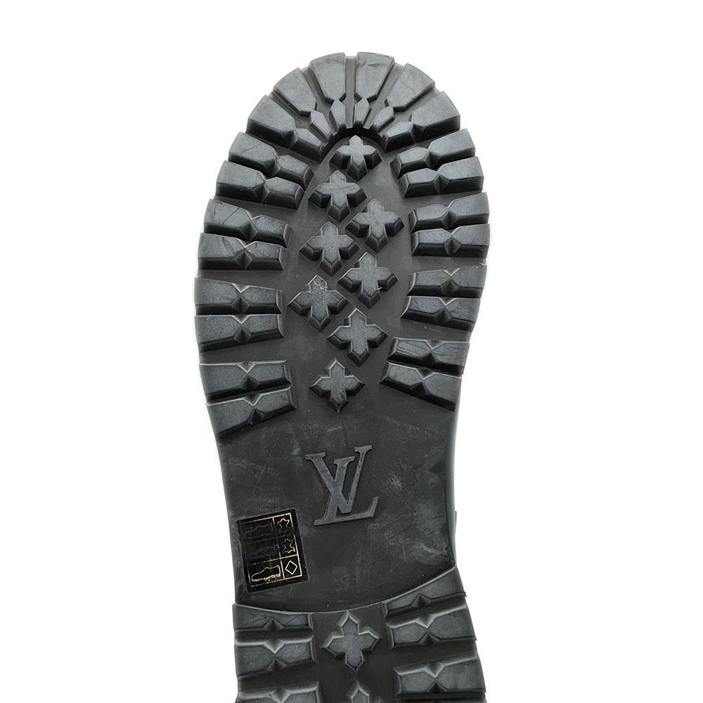 LOUIS VUITTON Tibetan line 2way lace-up boots Black Damier Infini Leather Fur Size 6 1/2